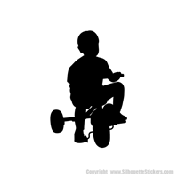 Picture of Boy Riding Tricycle 30 (Children Silhouette Decals)